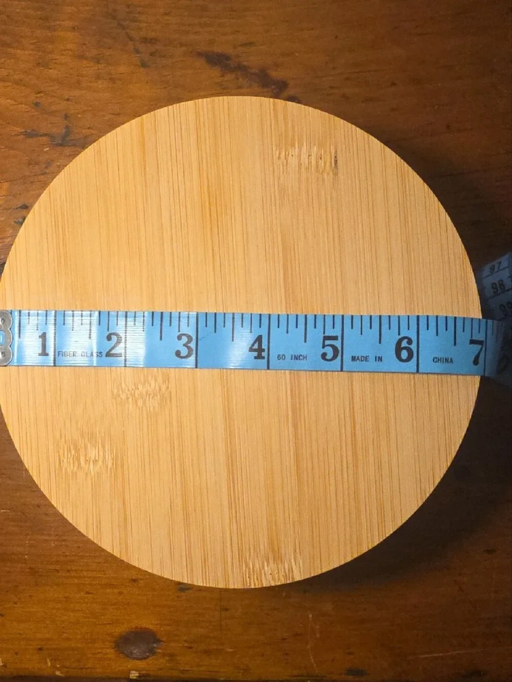 Round Bamboo Storage Box with Lid - Natural Wood